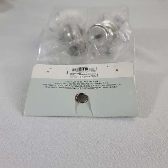 JcPenney Home Set Of 2 Faux Marble Finial Brushed Nickle Finish - Picture 9 of 14